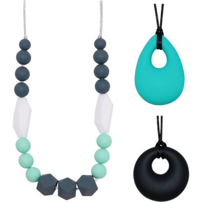 Teething Necklace For Moms To Wear and Baby To Chew