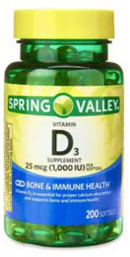 Twinpack Spring Valley High-potentcy D-3 1000 IU, Twin Pack, 100 soft gels each