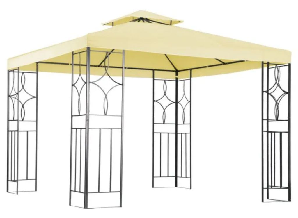 Steel Luxury Outdoor Gazebo Cream