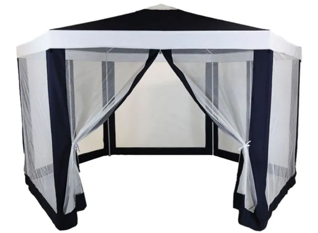 Hexagonal Gazebo with Mesh Sides