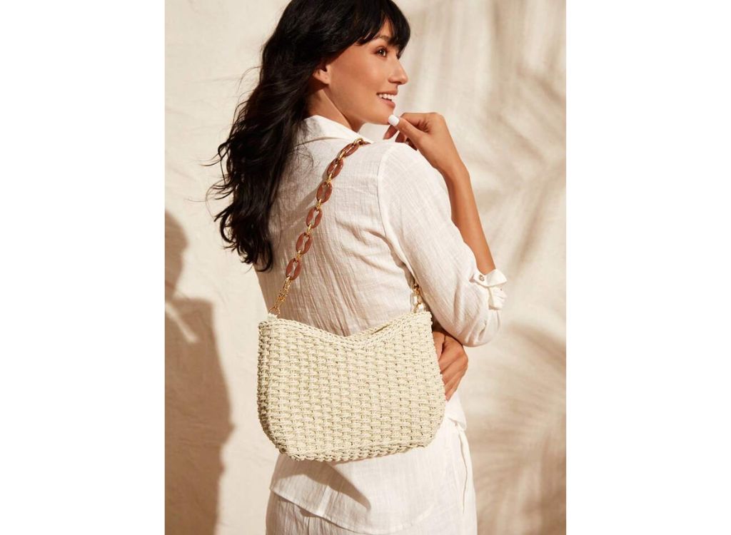 Tassel Detail Round Straw Cross body Bag