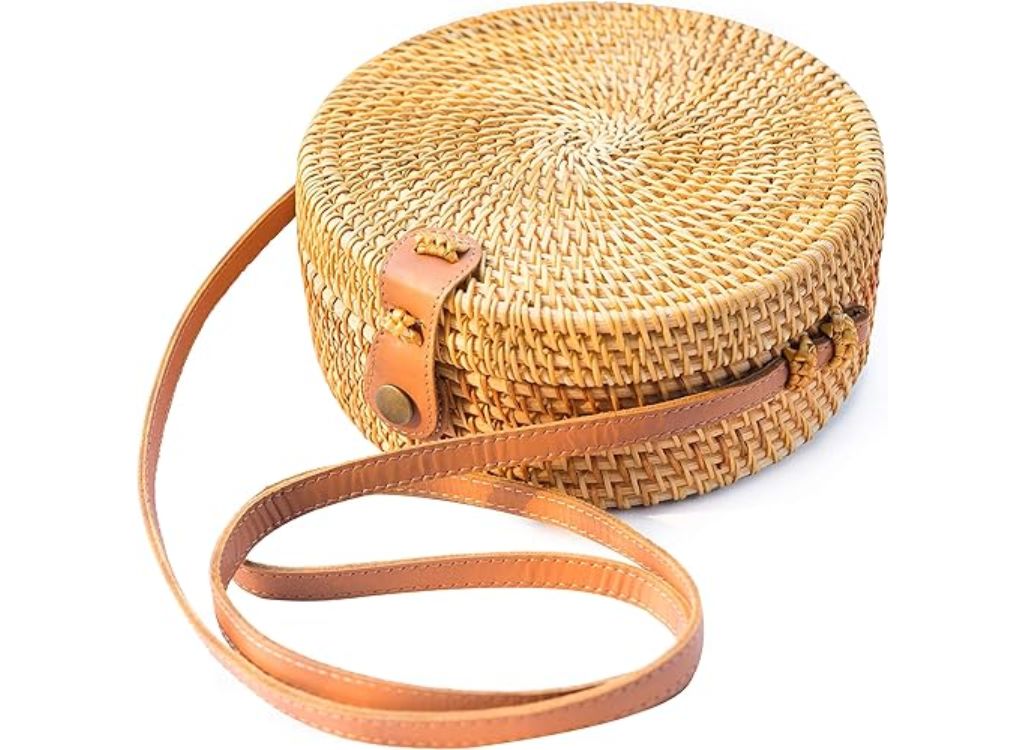 Natural Neo Round Rattan Bag