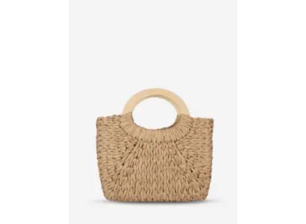 Straw Raffia Weave Handbag - Coffee