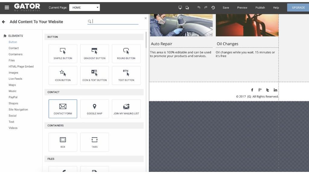 Hostgator website builder