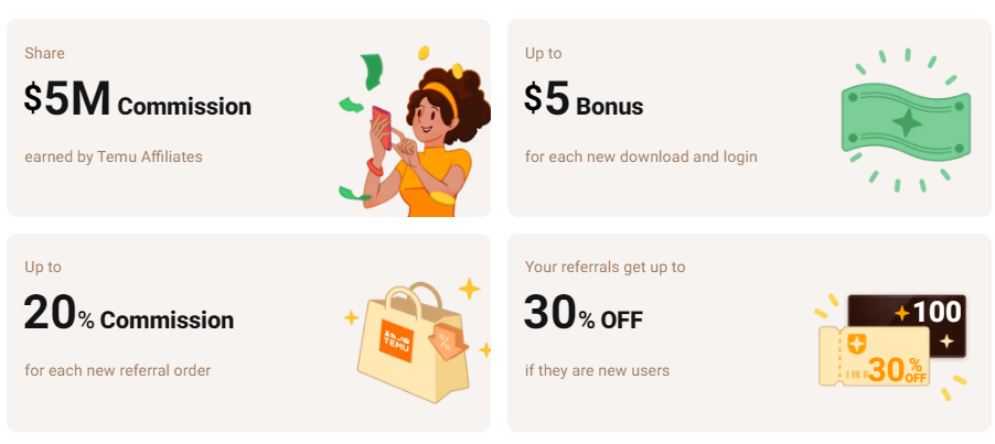 Temu Affiliate Benefits