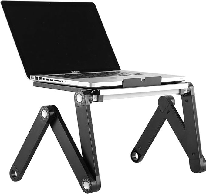 Urban Shop Adjustable Multi Position Folding Sit and Stand Vented Laptop Desk Stand